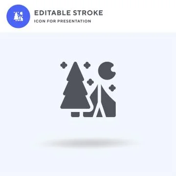 Camping icon vector, filled flat sign, solid pictogram isolated on white, logo 库存插图
