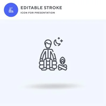 Camping icon vector, filled flat sign, solid pictogram isolated on white, logo Ilustración de archivo