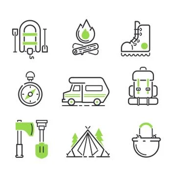Camping icon vector isolated Ilustración de archivo
