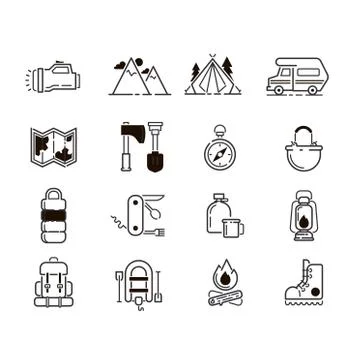Camping icon vector isolated Ilustración de archivo