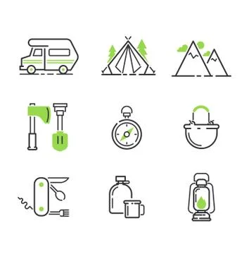 Camping icon vector isolated Ilustración de archivo