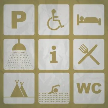 Camping icons Illustrazione stock