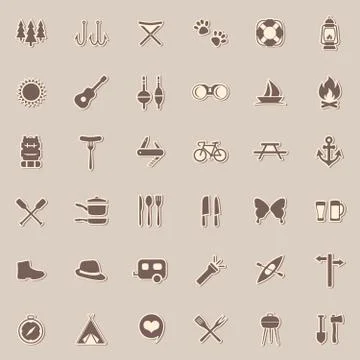 Camping icons Stock Illustration