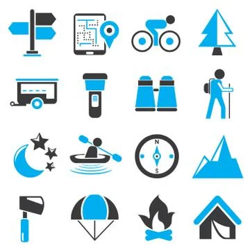 Camping icons Stock Illustration