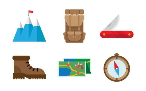 Camping icons Stock Illustration