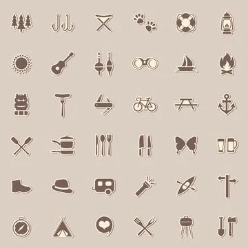 Camping icons Stock Illustration
