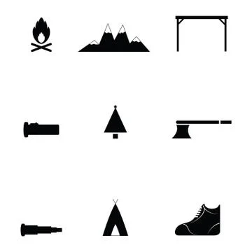 Camping icons Vector illustration Stock Illustration