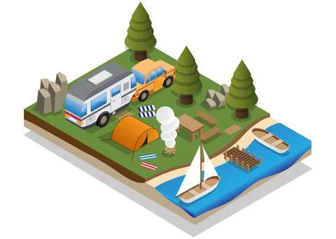 Camping. Stock Illustration