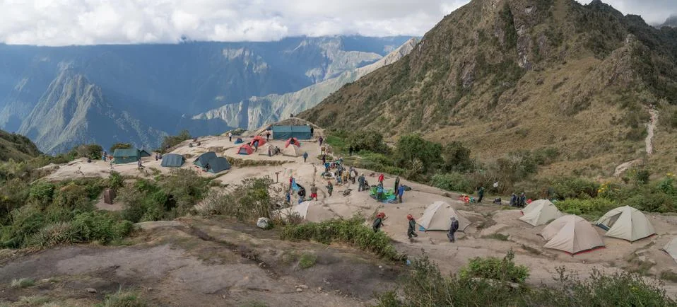 Camping on the Inca Trail Stock Photos