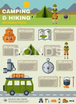 Camping Infographics Set Stock Illustration