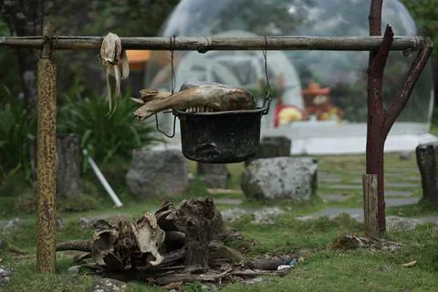 Camping kitchen Stock Photos