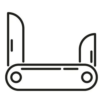 Camping knife icon outline vector. Army multitool Illustrazione stock