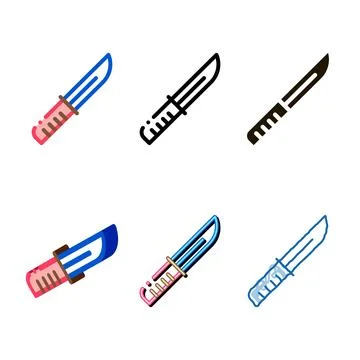 Camping knife sign icon vector multipack outline Stockillustratie