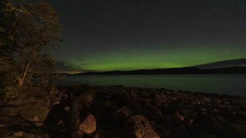 Camping on the lake shore Stock Footage 250282909