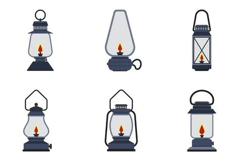 Camping lantern icon. Vector camp lamp. Lamp icon. Stock Illustration