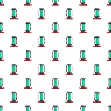 Camping lantern illuminating pattern on white background Stock Illustration