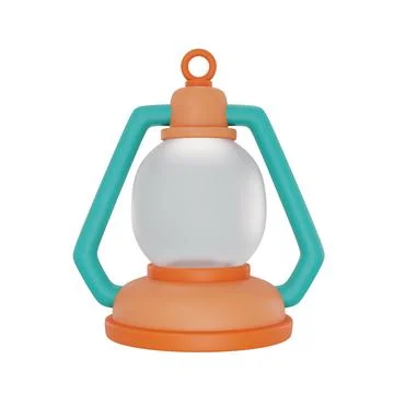 Camping lantern isolated on light background,Camping equipment,summer camp co Stock Illustration