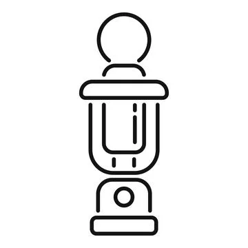 Camping lantern line icon outline drawing Stock Illustration