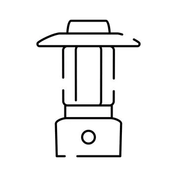 Camping lantern line icon providing outdoor illumination Stock Illustration