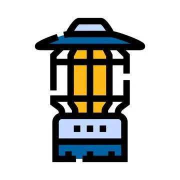 Camping lantern providing portable light for outdoor adventures Stock Illustration