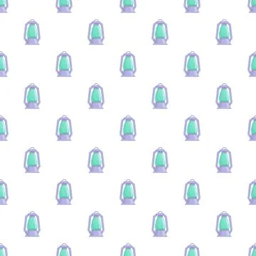 Camping lantern seamless pattern on white background Stock Illustration