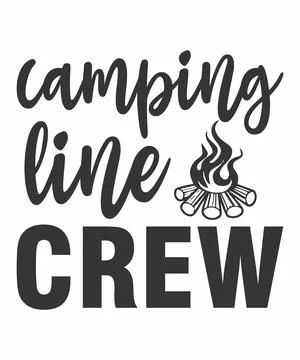 Camping line crew Stock Illustration