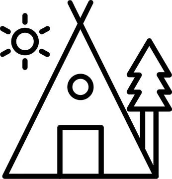 Camping Line Icon Design Stock Illustration