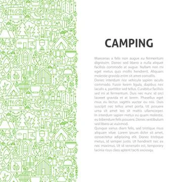 Camping Line Pattern Concept Stock Illustration