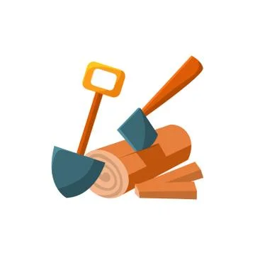 Camping Log. Vector Illustration Stock Illustration