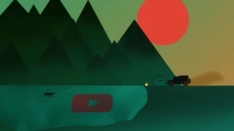 Camping Logo After Effects stock