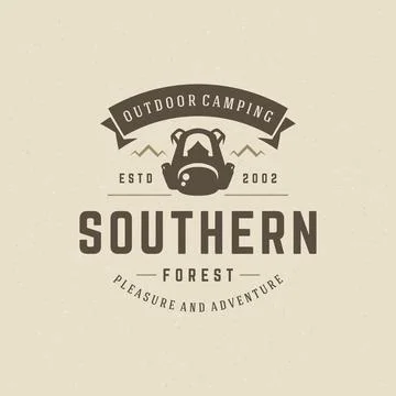 Camping logo emblem vector illustration. Stock-Illustration