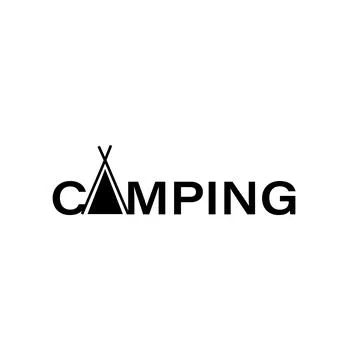 Camping logo on white Stock Illustration