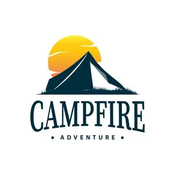 Camping logo wild forest design outdoor adventure illustration of trees and.. Stock Illustration