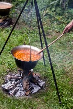 Camping lunch Foto stock