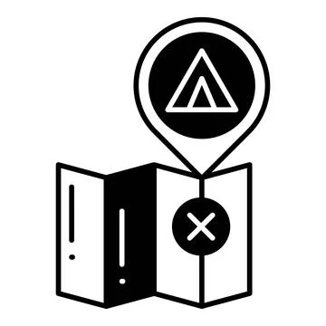 Camping Map Dualtone Icon Illustrazione stock