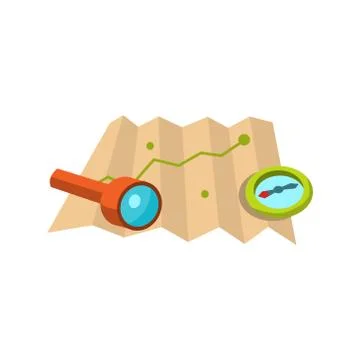 Camping Map. Vector Illustration Stock Illustration