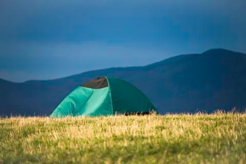 Camping at Max Patch 库存照片