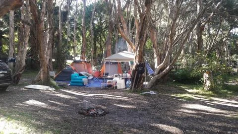 Camping in the middle of nature Stock Photos