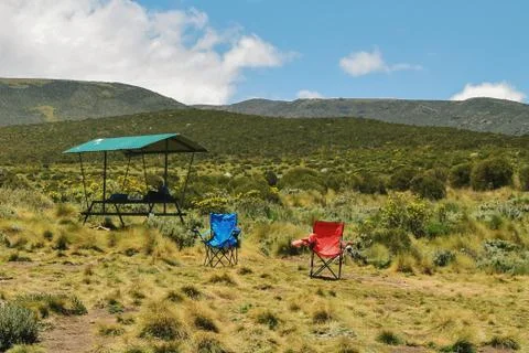 Camping at Mount Kenya Stock Photos