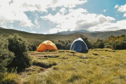 Camping at Mount Kenya Stock Photos