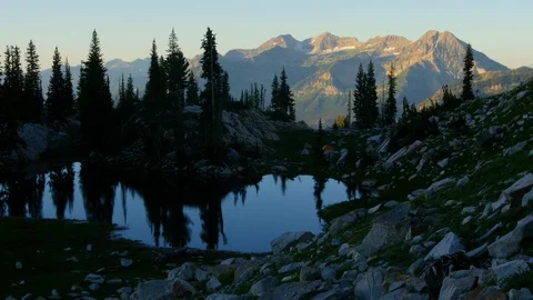 Camping mountain lake Stock Footage 103565559