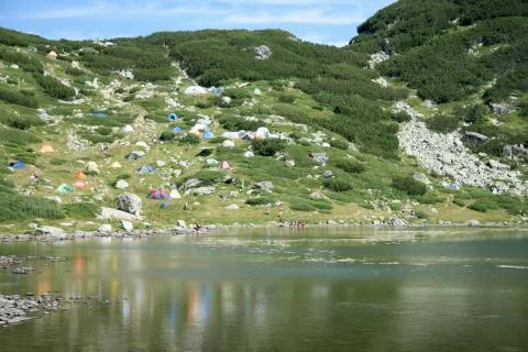 Camping in mountain Foto stock