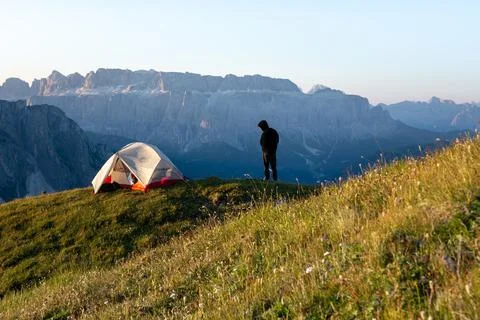 Camping in the mountain Stock-Fotos