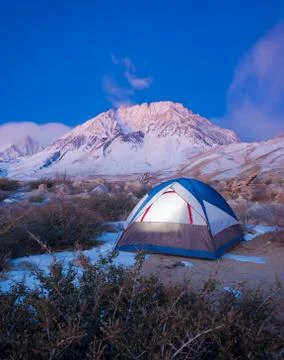 Camping in the mountains Stock Photos
