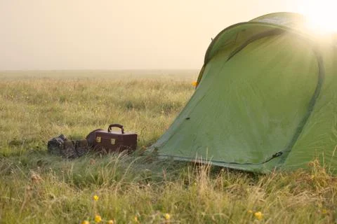 Camping in mountains Foto stock