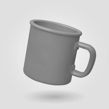 Camping Mug isolated on blue background. 3D render Vector illustration. Stock Illustration