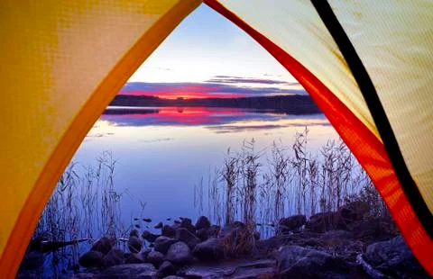 Camping in the nature Stock Photos