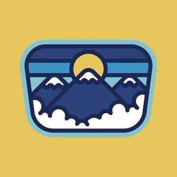 Camping nature wild badge patch pin graphic illustration vector art t-shirt d Illustrazione stock