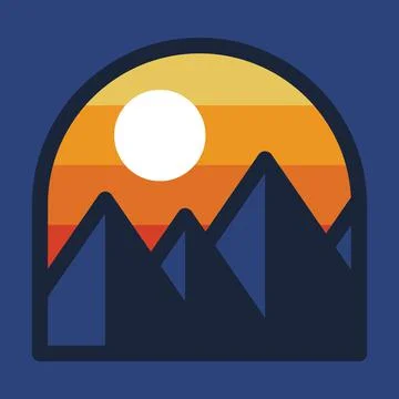 Camping nature wild badge patch pin graphic illustration vector art t-shirt d Stock Illustration