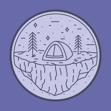 Camping nature wild badge patch pin graphic illustration vector art t-shirt d Stock Illustration